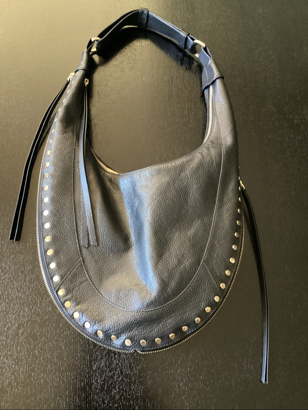Vince Camuto Leather & Gold Studs Hobo Handbag
